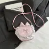 Bolsa de ombro fofa estilo coreano, bolsa transversal mini poá com laço de renda estilo princesa, nova tendência outono 2026 para mulheres