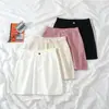 Falda Corta de Mezclilla Rosa para Mujer Cintura Alta Estilo Coreano Verano 2024 Suelta Versátil Falda Color Sólido Adelgazante Falda Línea A