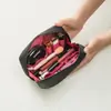 Bolsa de Maquiagem de Mão Simples com Boca Vermelha Bolsa de Viagem Bolsa para Base em Pó Bolsa de Maquiagem Bolsa de Armazenamento Multifuncional Conveniente