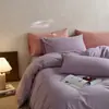 Sábana de cama cepillada de algodón puro simple y gruesa 100% algodón, pieza única, funda de edredón de algodón para otoño e invierno, color sólido, tacto de alta gama, juego de sábanas ajustables de tres piezas