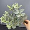Simulación de impresión 3D de 16 hojas de eucalipto con forma de tenedor, ideal para decoración del hogar, bodas, paisajismo, plantas verdes, bonsái.