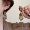 Pendientes Bohemios Largos con Borlas para Mujer, Estilo de Vacaciones de Alta Gama, Pendientes Exagerados Personalizados, Pendientes de Estilo Étnico Retro