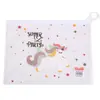 Bolsa de Papelaria Estampa de Desenho Animado Unicórnio Letras em Inglês Período de Provas do Aluno Bolsa de Armazenamento de Papelaria Estojo de Caneta para Estudante