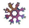 Llave de copo de nieve multifuncional, llave Allen octogonal de acero, ligera, portátil, mini llave universal 18 en 1