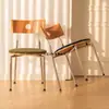 Silla de Comedor Nórdica Vintage de Madera Maciza para el Hogar Berg, Mesa y Sillas de Comedor de Diseñador Minimalistas Modernas de Moda, Estilo Retro Francés
