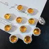 Anillo Redondo con Tachuelas Multicolor de Ocho Agujeros Cara de Circonita Pulsera de Abalorios Hecha a Mano DIY Colgante Separador para Teléfono Accesorio Cielo Estrellado
