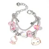 TEMU Liquidação Quente Pulseira de Liga Leve Sanrio SHEIN Pulseira de Cristal Kulomi Desenho Animado Fofa Joias Femininas Atacado