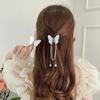 Clip de Garra de Borla de Mariposa de Perla de Diamante Hueco de Fairy Hollow Verano Horquilla de Metal para el Cabello para Mujer Parte Posterior de la Cabeza Recogido Horquilla Clip para Agarrar el Cabello