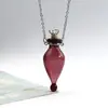 Collar con Colgante de Botella de Aceite Esencial de Vidrio Transparente en Forma de Corazón, Colgante de Botella de Fragancia, Collar Sencillo de Acero de Titanio, Regalo para Amigos y Parejas