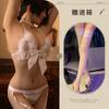 Conjunto de Lencería Sexy Amor Insomne Caliente Tres Puntos Pluma Lindo Lazo Espalda Descubierta Entrepierna Abierta Tentación Coqueteo Uniforme