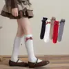 Meias Infantis 2026 até a Panturrilha Atacado, Meias Estilosas com Laço para Meninas, Meias de Algodão para Estudantes, Meias Baggy Transfronteiriças Sem Calcanhar