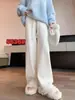 Saia Midi de Tricô de Cintura Alta Outono Inverno Feminina Branca Linha A Plissada com Caimento Emagrecedora Versátil Elegante Longa