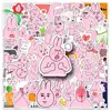 50 Pegatinas de Conejo Rosa Paquete de Expresiones Divertidas myfriend Pegatinas Decorativas Impermeables de Animales de Dibujos Animados Creativos