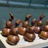 Adorno colgante de calabaza de madera de azufaifo rayo natural Año del Dragón, pieza decorativa con cabeza de dragón, pieza de mano de calabaza, colgante auspicioso y de la suerte