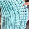 Cuentas Redondas de Turquesa Azul Natural de 2-12 mm Pulsera de Turquesa de Alta Porcelana Collar Cuentas Sueltas Separadores Separador de Cuentas para Manualidades con