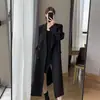 Novo Trench Coat Longo Primavera e Outono, Blazer Casual de Comprimento Médio, Jaqueta Slim-Fit Estilo Britânico para Mulheres
