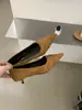 Zapatos de tacón de aguja para mujer, de ante tejido retro, punta fina, corte bajo, modelo nuevo 2026, elegantes y versátiles para ir al trabajo