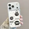 Cordón de bola de carbón adecuado para funda de teléfono Apple 18pm, iPhone 16, estilo coreano, diseño lindo de dibujos animados, 15, textura de silicona, 14