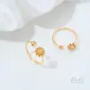 Base de Anel Liga de Liga de Cobre Banhada Cor Ouro 14K Conserva Cor Inlaid com Zircônia Laço Florzinha Miçanga Anel Base Artesanal DIY Acessórios para Anel de Pérola