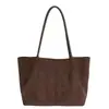 Bolso de Hombro Grande de Gamuza para Viaje de Otoño Nuevo Estilo Coreano 2025 Casual Simple para Mujer INS