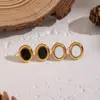Pendientes Ovalados Geométricos de Combinación de Colores Clásicos Europeos y Americanos Pendientes Básicos Versátiles de Acero Inoxidable Joyería para Niñas Venta Directa de Fábrica