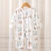 Mameluco para Bebé, Mono de Algodón de Manga Larga con Abertura, Pijama Delgado, Bata Nueva de Verano de Manga Corta para Niños y Niñas