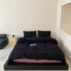 Conjunto de Quatro Peças de Algodão Tricotado Classe A 100% Algodão Algodão Tianzhu Listrado Simples Estilo de Pousada de Luxo Capa de Edredom Super Macia para Dormir Nu