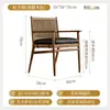 Silla de Comedor de Madera Maciza Estilo Medieval, Sillón Tejido con Cuerda de Cáñamo para Uso Doméstico, Silla con Respaldo Tejido con Cuerda de Diseñador para Hotel Restaurante