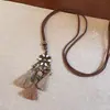 Collar de peluche de otoño e invierno para mujer, bonito y creativo suéter de dibujos animados, accesorios de alta gama, cadena larga para suéter.