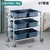 Carrito de Entrega de Alimentos de Acero Inoxidable Engrosado, Carrito de Recogida de Vajilla de Hotel, Carrito de Servicio para Restaurante, Carrito Comercial Móvil de Tres Pisos para Hotel de Doble Piso