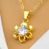 Colares Banhados a Ouro com Zircônia Vietnamitas Atacado para Mulheres, Pingentes Série Flor de Latão Banhado a Ouro, Venda Direta do Fabricante