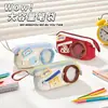 Estuche para Lápices de Estudiante de Aspecto Elegante, Bolsa de Almacenamiento de Gran Capacidad, Bolsa de Almacenamiento de Papelería Multicapa, Caja de Lápices, Bolsa de Lápices de Regalo de Papelería