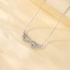 S925 colar de prata Biyi dupla colar voadora feminina estilo japonês e coreano moda estilo coreano cheio de diamante clavícula cadeia de nicho design atacado