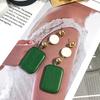 E261 Pendientes de Madera Geométricos Retro Estilo Coreano Simples Elegantes Pendientes Largos de Madera Pendientes de Moda Distintivos