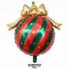 Arreglo de decoración de fiesta temática de Navidad y Año Nuevo, bola colgante a rayas rojas y verdes, globo de papel, lazo transfronterizo
