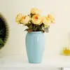Vaso Cerâmico Chinês Ru Kiln de Shumen para Sala de Estar Arranjo de Flores Decorativo Retrô Casa Luxo Leve Recipiente de Flores de Ponta
