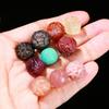 Joyería Jingdian, cuentas redondas con patrón de ágata de cristal natural, bola de ratán con flores, accesorios para tallado de joyas DIY, productos semiacabados al por mayor