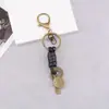 Acessórios de chaveiro feitos à mão fecho lagosta corda de couro versátil retrô chaveiro pingente de chaveiro semiacabado