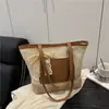 Bolso de Paja Casual de Moda para Mujer Verano 2025 Nuevo Bolso Tejido de Gran Capacidad para el Trabajo y los Viajes Cruzado Bolso de Hombro