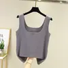Chaleco de Terciopelo Sin Marcas para Mujer Otoño e Invierno Ajustado de Doble Cara de Terciopelo Ropa Interior Cálida con Cuello en U Ropa Interior Engrosada Camiseta Base
