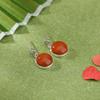 Joyería Yuebao Plata Esterlina S925 Nanhong Retro Simple Aretes Redondos Cabujón Diseño Estilo Étnico Aretes Geométricos de Plata