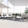 Sofá de lazer externo, sofá externo de liga de alumínio para hotel, cadeira de teca e ratã de designer para villa, móveis de pátio