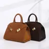 Bolso de Mano Grande de Cuero Genuino Mate Personalizado de Alta Gama, Bolso Cruzado Multifuncional Retro para Viaje de Negocios para Mujer