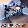 Escritorio de Gaming S3 Engrosado Escritorio de Computadora Mesa de Escritorio para Uso en Casa Color Fibra de Carbono Brazo Mecánico Ajustable Escritorio de Oficina Banco de Trabajo