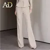 AD Ropa de Negocios de Invierno Elegante Estilo Diosa Traje traje Traje de Lana Rosa de Alta Gama para Mujer Dos Piezas Pantalones