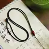 Colar Corda com Pingente de Corda de Jacarandá Corda Trançada DIY Pingente Elástico Cordão Cera de Abelha Jade Pingente de Jade Corrente de Suéter