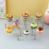 Display acrílico Stand Half Moon transparente 3 camadas Display Stand For Cosmetic Dessert Collection Model Display