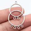 44X25mm 3.1g Plata Antigua Accesorios Hechos a Mano DIY Conectores para Pendientes Anillo Hueco Multicapa