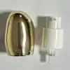 Bomba de Polvo de 18 Dientes con Boquilla de Spray Externa, Cubierta Exterior Dorada Electroplateada, Cabezal de Bomba Dosificadora para Loción, Accesorios para Cabezal de Bomba de Botella de Cuidado de la Piel