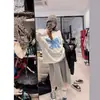 Camiseta de Manga Larga de Algodón Puro con Estampado de Elefante Bebé, Nueva Colección Otoño e Invierno 2025, Top Versátil Coreano con Diseño para Mujer, Ins